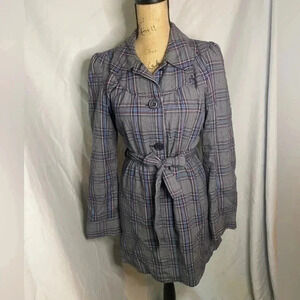 Roxy Button Up Plaid Jacket Size Medium